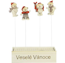 Vianočná dekorácia s motívmi medveďov a nápisom 'Veselé Vánoce'.
