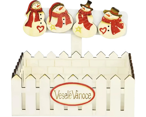 Dekoratívny vianočný podnos s motívmi snehuliaka a nápisom Veselé Vianoce