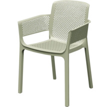 Plastová záhradná stolička s opierkami na ruky