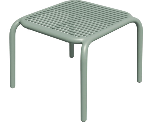 Záhradný konferenčný stolík 54 x 53 x 41 cm pastelovo zelený Štvorcová kovová stolička s lamelovým sedadlom
