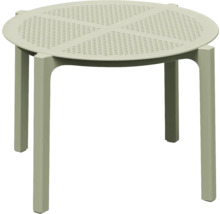 Okrúhly záhradný stôl z plastu so štyrmi nohami