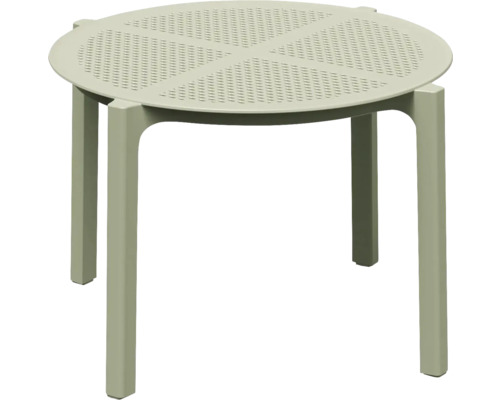 Záhradný stôl okrúhly NEXO Ø 55 x 40 cm béžový Okrúhly záhradný stôl z plastu so štyrmi nohami