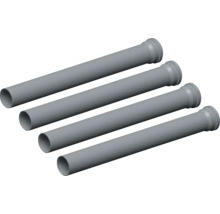 Štyri sivé plastové odpadové rúry