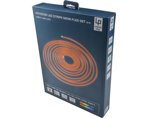 Balenie Lumak Pro LED Neon Flex Stripe pre vonkajšie použitie, 10 metrov