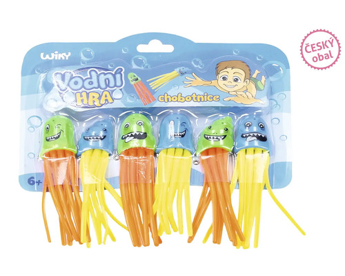 Hračka do vody chobotnice na potápanie sada 6 ks Wiky vodná hračka chobotnica, súprava šiestich chobotníc na potápanie