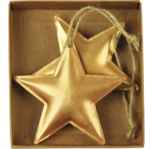 Dve zlaté hviezdy so šnúrkou v krabici
