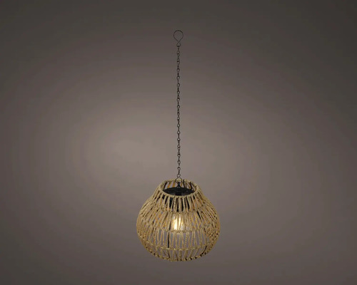 Solárna lampa závesná Ø 22 x 17 cm Závesné svietidlo z povrazu so zavesením na reťazi