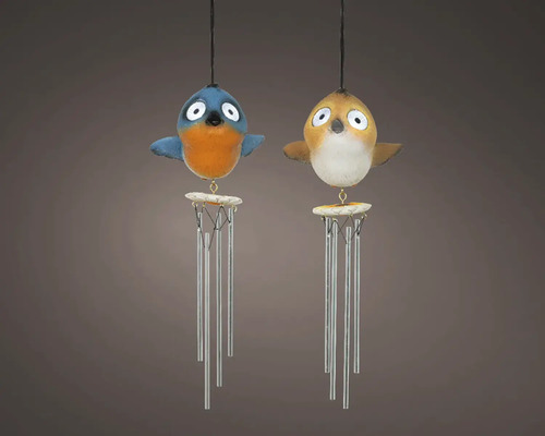 Dve vtáčie zvonkohry visia na šnúrke