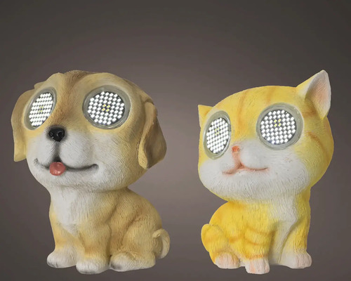 Dekoratívne solárne svetlá v tvare psa a mačky pre vonkajšie použitie