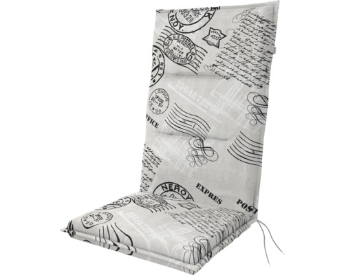 Podsedák na stoličku s vysokým operadlom a motívom poštových známok