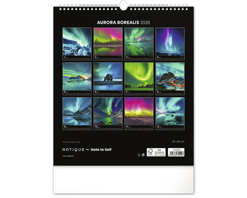 Kalendár Aurora Borealis pre rok 2026