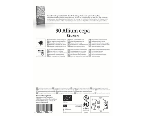 Balenie 50 ks cibule Allium cepa Sturon, vhodné pre slnečné miesta a vyvýšené záhony