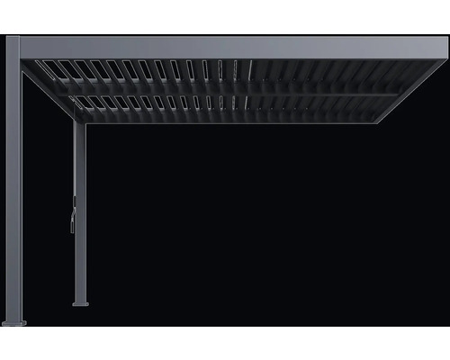 Pergola bioklimatická ROJAPLAST INTRO DUO 4x4m do steny antracit Lamelová pergola pre vonkajšie použitie