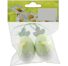 Balenie dvoch príveskov kuriatok liahnutých z vaječných škrupín so závesnými šnúrkami