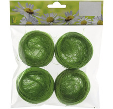 Štyri zelené hniezda z rastlinných vlákien v balení