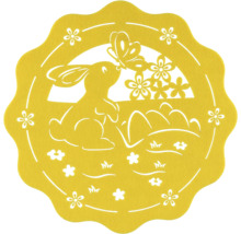 Dekoratívny obrázok do okna s motívom zajaca, motýľa a kvetov