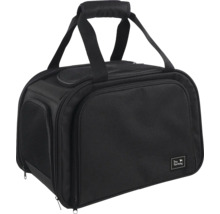 Čierna prepravka pre domáce zvieratá so zipsom a držadlami
