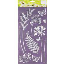 Dekoratívna okenná fólia s motívmi rastlín a motýľov