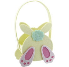 Veľkonočný košík s motívom zajačika, plstený košík s držadlom