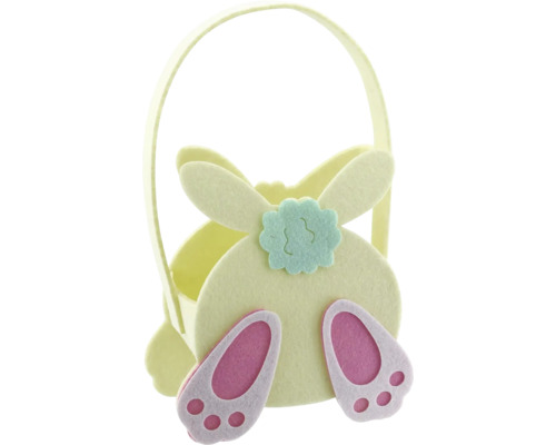 Veľkonočný košík s motívom zajačika, plstený košík s držadlom