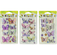 Tri balenia nálepiek s motýľmi