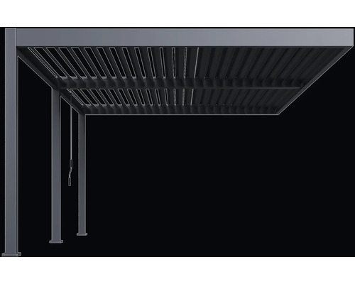Bioklimatická pergola ROJAPLAST INTRO DUO 6×4 m do steny – antracit Lamelová pergola s hliníkovým rámom