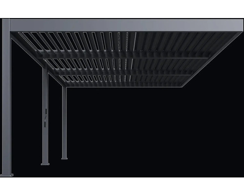 Bioklimatická pergola ROJAPLAST INTRO DUO 8×4 m do steny – antracit Pergola s lamelovou strechou