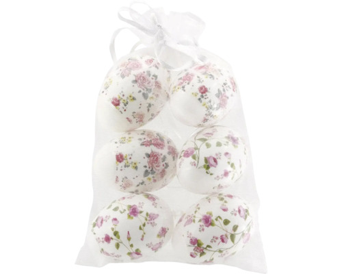 Vrecúško so šiestimi veľkonočnými vajíčkami s kvetinovým vzorom