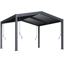 Kovová pergola s nastaviteľnými lamelami pre záhradu