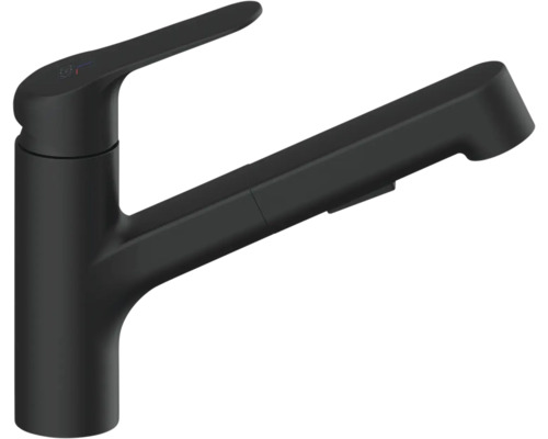 Čierna kuchynská batéria s výsuvnou sprchou