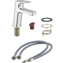 Umývadlová batéria s montážnym príslušenstvom a flexibilnými pripojovacími hadicami