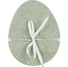 Podložky z plsti v tvare vajca s motívom zajačika a stuhou