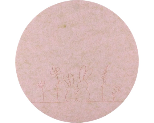 Filcová podložka s motívom králikov a kvetov