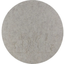 Okrúhla plstená podložka s motívom králikov a kvetov