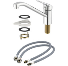 Kuchynská batéria s pripojovacími hadicami a upevňovacím materiálom