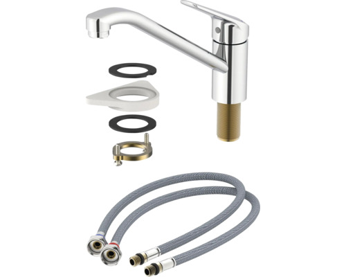 Kuchynská batéria s pripojovacími hadicami a upevňovacím materiálom