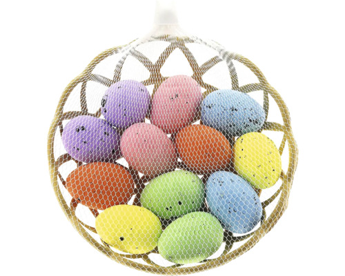 Sieťka s veľkonočnými vajíčkami z plastu