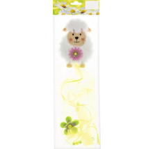 Dekoratívna plyšová ovečka so stuhou v blistrovom balení