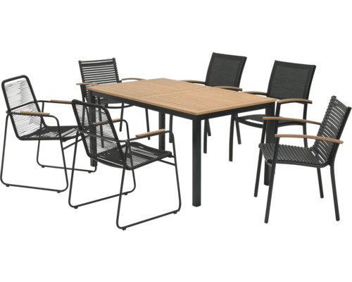 Záhradný stôl so šiestimi záhradnými stoličkami