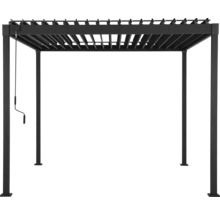 Čierna pergola s nastaviteľnou lamelovou strechou