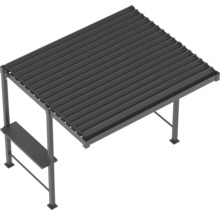 Pergola s lamelovou strechou a úložným priestorom