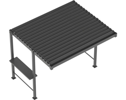 Pergola s lamelovou strechou a úložným priestorom