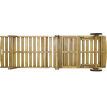 Detailný pohľad na drevené ležadlo