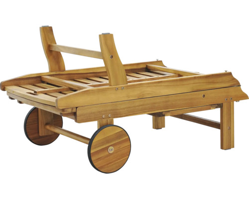 Drevené ležadlo s kolieskami pre jednoduchú prepravu