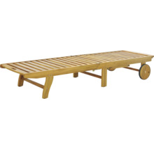 Drevené ležadlo s kolieskami do záhrady