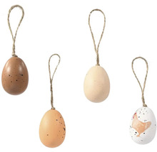 Štyri dekoratívne veľkonočné vajíčka s vešiakmi