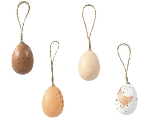 Štyri dekoratívne veľkonočné vajíčka s vešiakmi