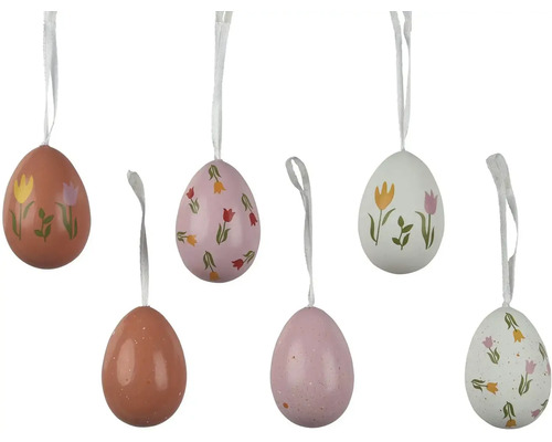 Veľkonočné vajíčka na zavesenie, rôzne farby a vzory