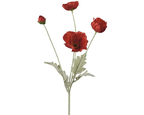 Umelá kytica makov so štyrmi kvetmi