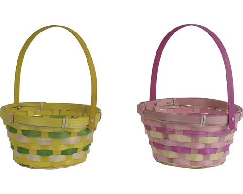 Dva pletené košíky na Veľkú noc s držadlom
